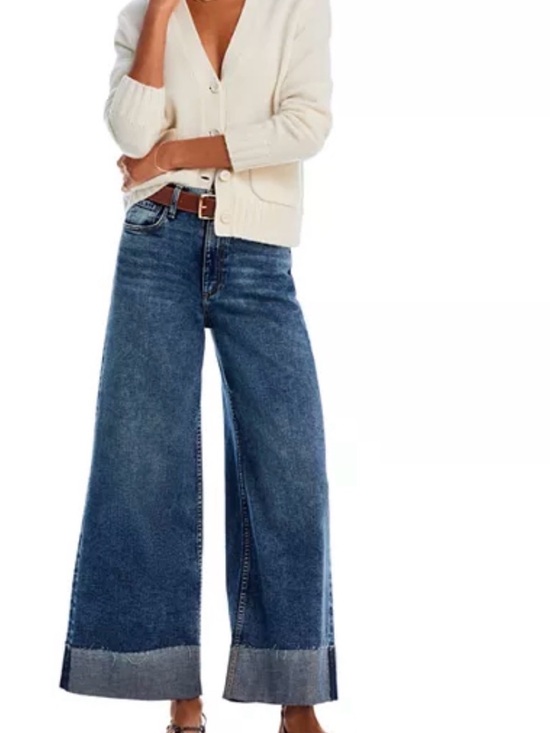 rag & bone Denim - Rag & Bone Sofie‎ High Rise Ankle Ultra Wide Jeans Women’s Size 26 Cuffed Leland
